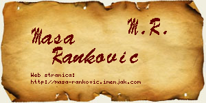 Maša Ranković vizit kartica
